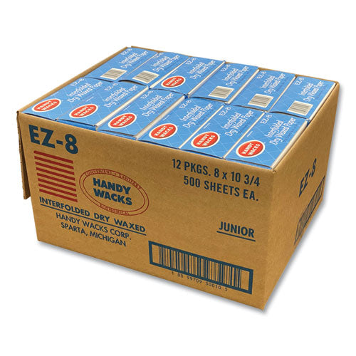 Interfolded Dry Waxed Paper Deli Sheets, 10.75 X 8, 12/carton