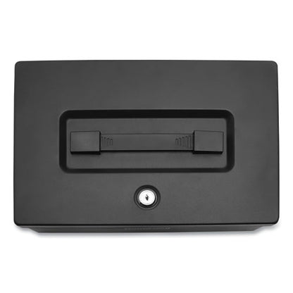 Fire Resistant Steel Security Box With Key Lock, 12.7 X 8.8 X 4.1, Black