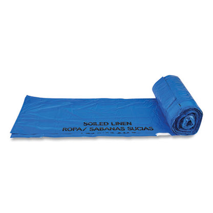 Draw-tuff Institutional Draw-tape Can Liners, Drawstring, 30 Gal, 1 Mil, 30.5" X 40", Blue, 25 Bags/roll, 8 Rolls/carton
