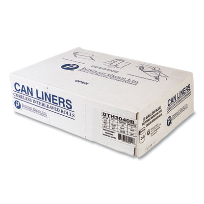 Draw-tuff Institutional Draw-tape Can Liners, Drawstring, 30 Gal, 1 Mil, 30.5" X 40", Blue, 25 Bags/roll, 8 Rolls/carton