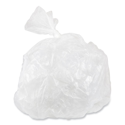 High-density Commercial Can Liners, 10 Gal, 5 Mic, 24" X 24", Natural, Perforated Roll, 50 Bags/roll, 20 Rolls/carton