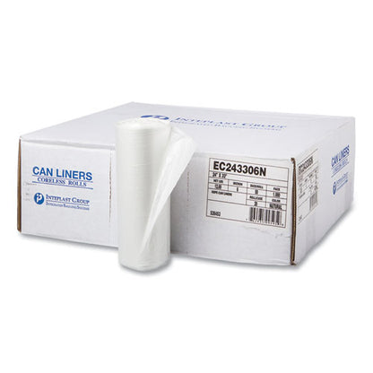 High-density Commercial Can Liners, 16 Gal, 6 Mic, 24" X 33", Natural, Perforated Roll, 50 Bags/roll, 20 Rolls/carton