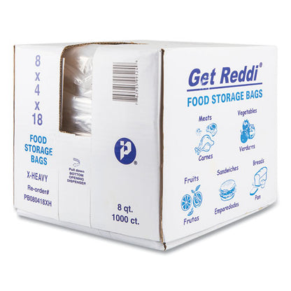 Food And Utility Bags, 2 Gal, 8" X 4" X 18", Clear, 1,000/carton