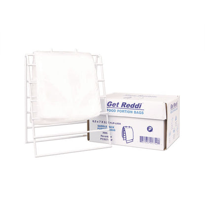 Get Reddi Saddle Pack Poly Food Portion Bags, Fold-top Closure, 0.5 Mil, 6.5" X 7", Clear, 2,000/carton
