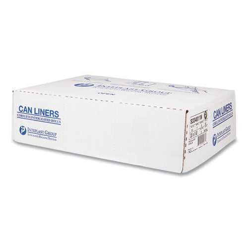 High-density Commercial Can Liners, 33 Gal, 11 Mic, 33" X 40", Clear, Interleaved Roll, 25 Bags/roll, 20 Rolls/carton