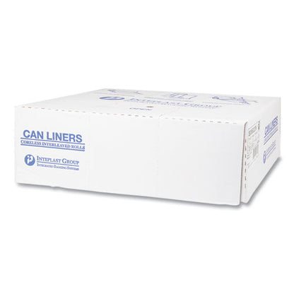 High-density Commercial Can Liners, 60 Gal, 22 Mic, 38" X 60", Clear, Interleaved Roll, 25 Bags/roll, 6 Rolls/carton
