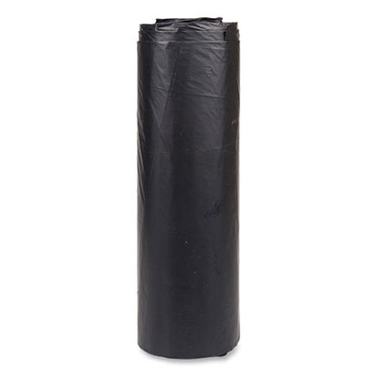 High-density Commercial Can Liners, 56 Gal, 22 Mic, 43" X 48", Black, Interleaved Roll, 25 Bags/roll, 6 Rolls/carton