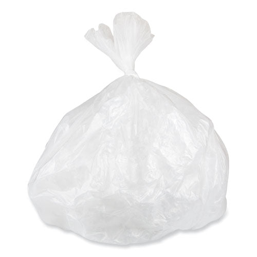 Low-density Commercial Can Liners, 10 Gal, 0.35 Mil, 24" X 24", Clear, Perforated Roll, 50 Bags/roll, 20 Rolls/carton