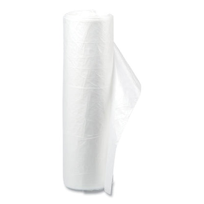 High-density Commercial Can Liner Value Pack, 60 Gal, 12 Mic, 38" X 58", Clear, Interleaved Roll, 25 Bags/roll, 8 Rolls/ct