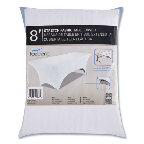 Igear Fabric Table Cover, Polyester/spandex, 30" X 72", White