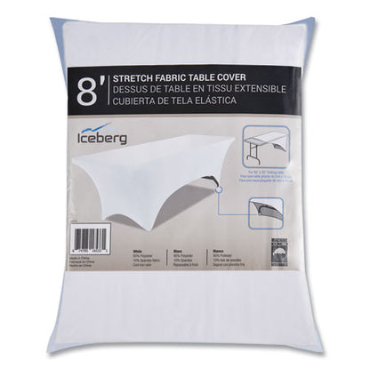 Igear Fabric Table Cover, Polyester/spandex, 30" X 96", White