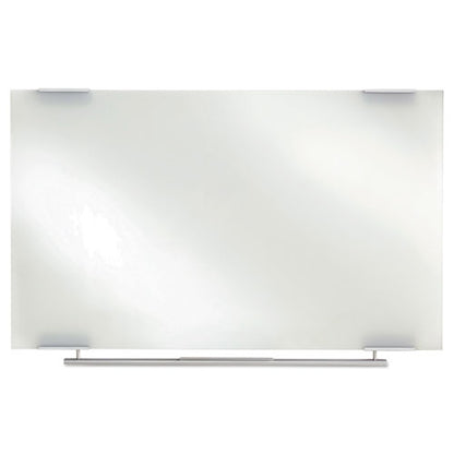 Clarity Glass Dry Erase Board With Aluminum Trim, 72" X 36", White Surface, Satin Aluminum Frame