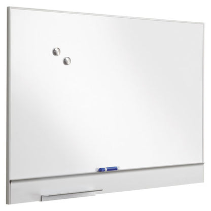 Polarity Magnetic Dry Erase White Board, 48" X 32", White Surface, Satin Aluminum Frame