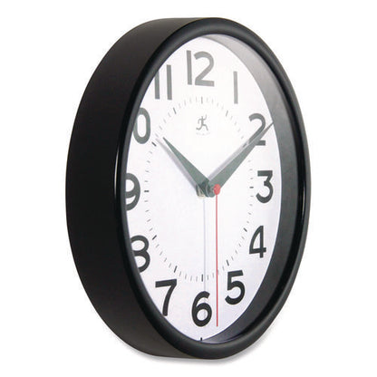 Metro Wall Clock, 9" Diameter, Black Case, 1 Aa (sold Separately)