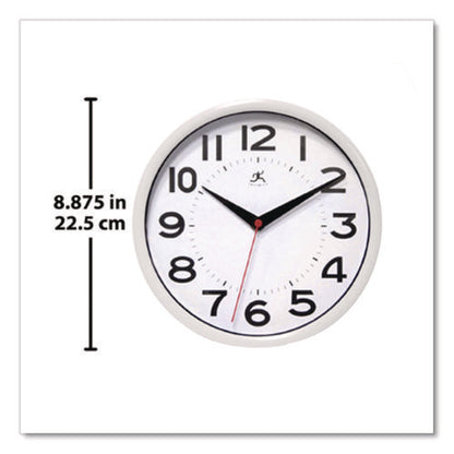 Metro Wall Clock, 9" Diameter, Silver Case, 1 Aa (sold Separately)