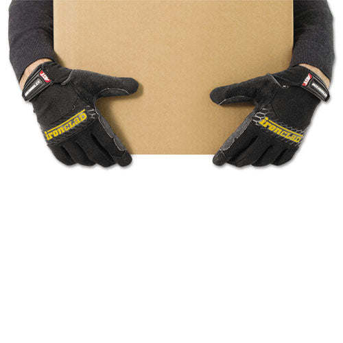 Box Handler Gloves, En388: 3131, 9" Long, Large, Black, Pair