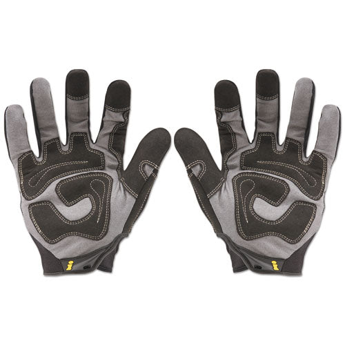 General Utility Gloves, En388: 2132, 9" Long, Large, Black, Pair