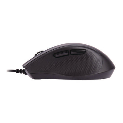 Full-size Wired Optical Mouse, Usb 2.0, Right Hand Use, Black