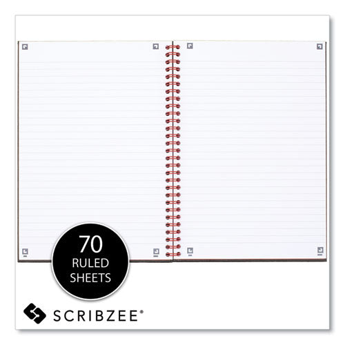 Hardcover Twinwire Notebooks, Scribzee Compatible, 1-subject, Wide/legal Rule, Black/red Cover, (70) 9.88 X 6.88 Sheets