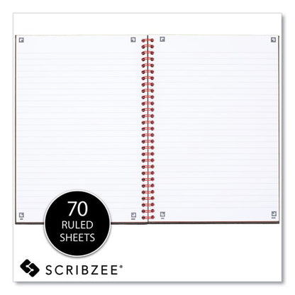 Hardcover Twinwire Notebooks, Scribzee Compatible, 1-subject, Wide/legal Rule, Black/red Cover, (70) 9.88 X 6.88 Sheets