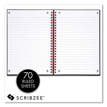 Flexible Cover Twinwire Notebooks, Scribzee Compatible, 1-subject, Wide/legal Rule, Black/red Cover, (70) 8.25 X 5.63 Sheets
