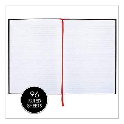 Hardcover Casebound Notebooks, Scribzee Compatible, 1-subject, Wide/legal Rule, Black/red Cover, (96) 11.75 X 8.25 Sheets