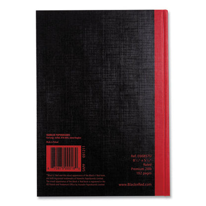 Hardcover Casebound Notebooks, Scribzee Compatible, 1-subject, Wide/legal Rule, Black/red Cover, (96) 8.25 X 5.63 Sheets