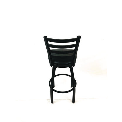 Boggs Series Barstool, Supports Up To 300 Lb, 30.5" Seat Height, Black Seat, Black Back, Black Base