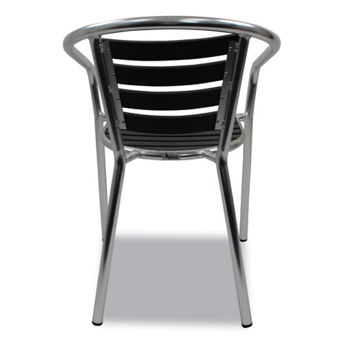 Pinzon Series Chairs, Support Up To 300 Lb, 18" Seat Height, Black/silver Seat, Black/silver Back, Silver Base