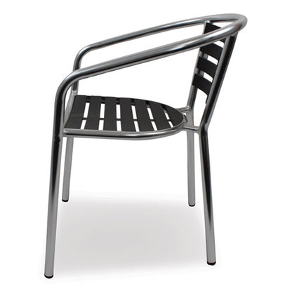 Pinzon Series Chairs, Support Up To 300 Lb, 18" Seat Height, Black/silver Seat, Black/silver Back, Silver Base