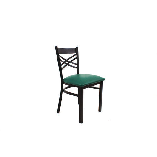 X Series Chair, Supports Up To 300 Lb, 18" Seat Height, Green Seat, Black Back, Black Base