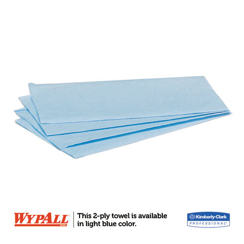 L10 Windshield Towels, Banded, 2-ply, 9.38 X 10.25, Light Blue, 140/pack, 16 Packs/carton