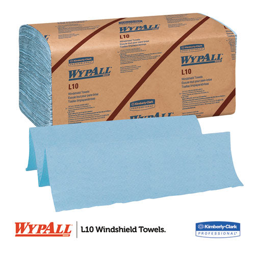 L10 Windshield Towels, Banded, 2-ply, 9.38 X 10.25, Light Blue, 140/pack, 16 Packs/carton