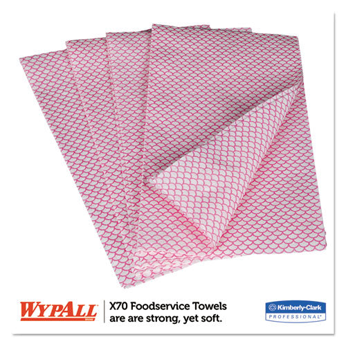X70 Foodservice Towels, 1-ply, 12.5 X 23.2, Red, 300/carton