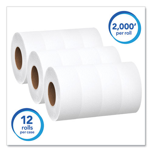 Essential Jrt Jumbo Roll Bathroom Tissue, Septic Safe, 1-ply, 3.55" X 2,000 Ft, White, 12 Rolls/carton