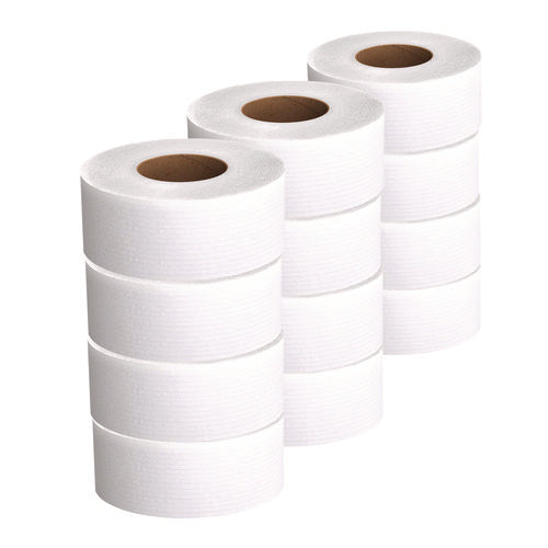 Essential Jrt Jumbo Roll Bathroom Tissue, Septic Safe, 2-ply, 3.55" X 1,000 Ft, White, 12 Rolls/carton