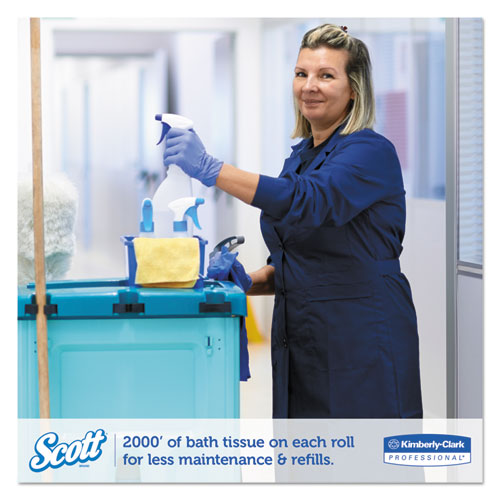 Essential Jrt Extra Long Bathroom Tissue, Septic Safe, 2-ply, 3.55" X 2,000 Ft, White, 6 Rolls/carton