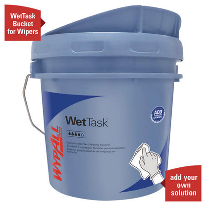 Wettask Customizable Wet Wiping System, 3.5 Gal, Blue, 2/carton