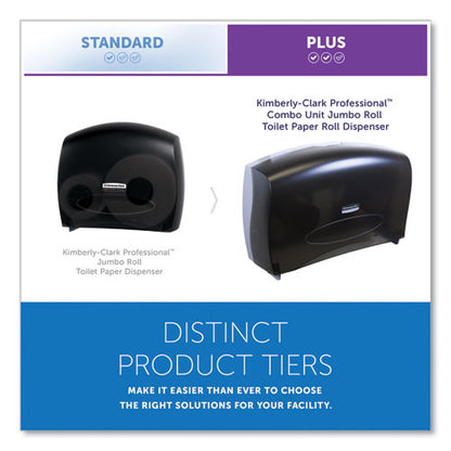 Cored Jrt Jumbo Combination Tissue Dispenser, 20.4 X 5.8 X 13.1, Smoke/gray