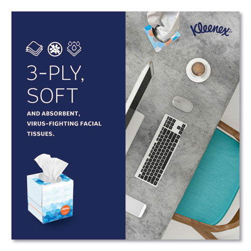 Boutique Anti-viral Facial Tissue, Pop-up Box, 3-ply, White, 60 Sheets/box, 3 Boxes/pack, 4 Packs/carton