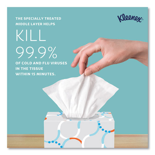 Boutique Anti-viral Facial Tissue, Pop-up Box, 3-ply, White, 60 Sheets/box, 3 Boxes/pack, 4 Packs/carton