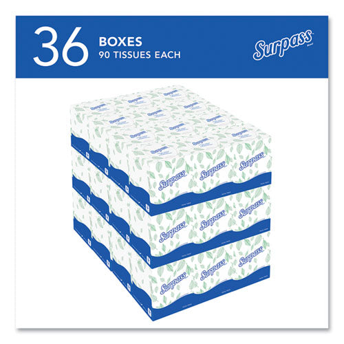 Facial Tissue For Business, Pop-up Box, 2-ply, White, 90 Sheets/box, 36 Boxes/carton