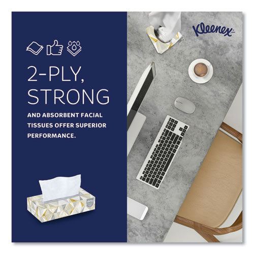 White Facial Tissue, Pop-up Box, 2-ply, 125 Sheets/box