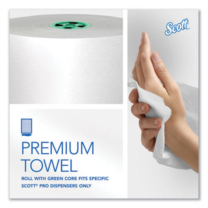 Pro Hard Roll Paper Towels With Absorbency Pockets For Scott Pro Dispenser, Green Core Only, 1-ply, 7.5" X 900 Ft,6 Rolls/ct