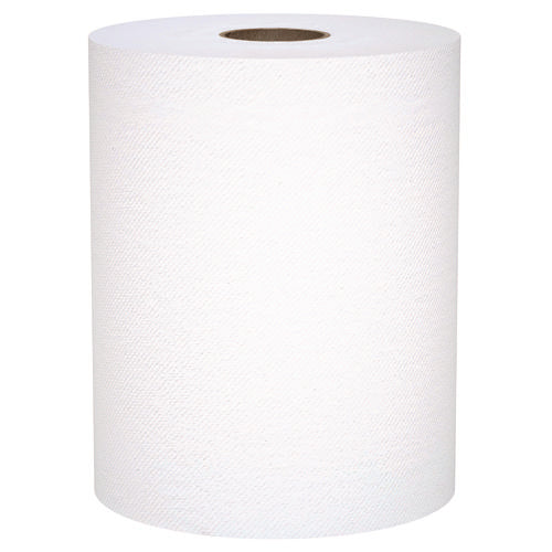 Universal 100% Recycled Fiber Hard Roll Paper Towels, 1-ply, 8" X 800 Ft, White, 6 Rolls/carton