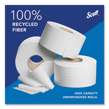 Essential 100% Recycled Fiber Jrt Bathroom Tissue For Business, Septic Safe, 2-ply, 3.55" X 1,000 Ft, White, 12 Rolls/carton