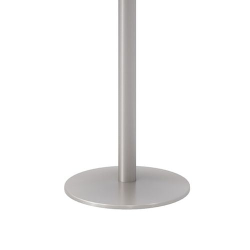 Pedestal Bistro Table With Four Black Kool Series Barstools, Round, 36" Dia X 41h, Studio Teak