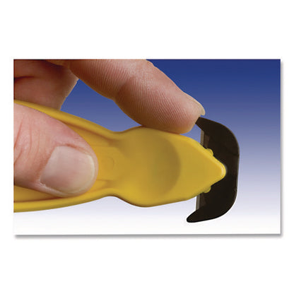 Safety Cutter, 5.75" Plastic Handle, Yellow, 10/pack