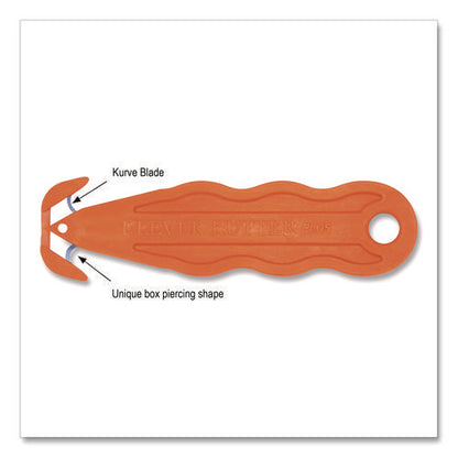 Kurve Blade Plus Safety Cutter, 5.75" Plastic Handle, Orange, 10/box