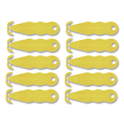 Kurve Blade Plus Safety Cutter, 5.75" Plastic Handle, Yellow, 10/box